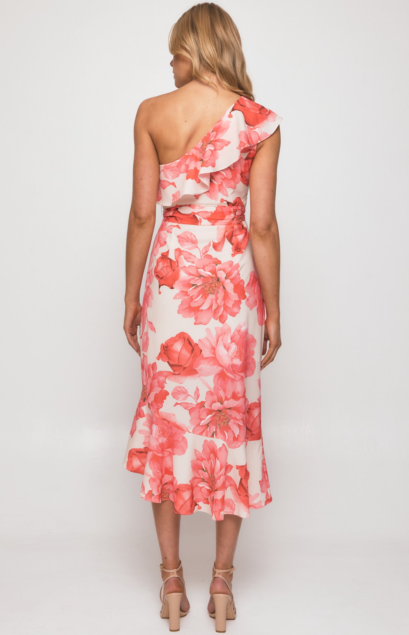 Style State One Shoulder Floral Midi