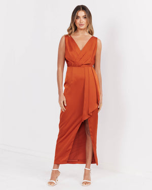 Two Sisters the Label Goddess Dress - Rust