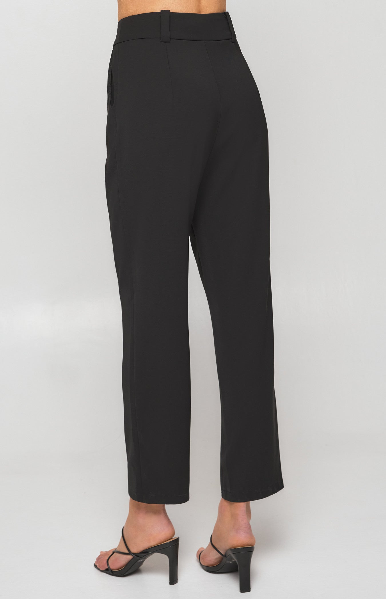 Winnie & Co High Waistband Tapered Pants - Black